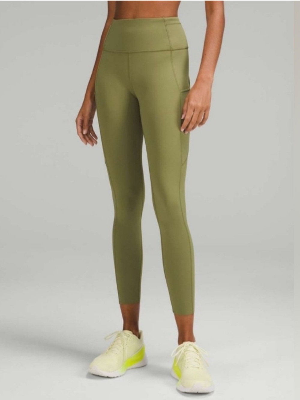 Lululemon Fast and Free High Rise 25" Legging Size 2 Bronze Green Non Reflective